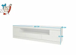 Tv-meubel Etna 182cm - decor - millenium eik & lichtgrijs