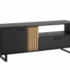 Tv-meubel Faro 164cm - melamine - structuur zwart