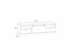Tv-meubel Kaszimiro 203cm - decor - waterford eik & zwart