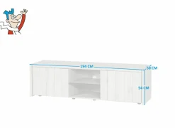 Tv-meubel Lucca 194cm - decor - millenium eik & lichtgrijs