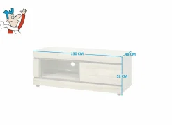 Tv-meubel Marnix 130cm - decor - bruin