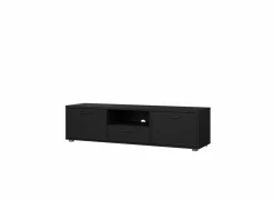 Tv-meubel Media 148cm - melamine - zwart