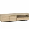 Tv-meubel Nomade 150cm - eik massief & fineer & decor - naturel