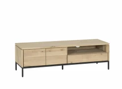 Tv-meubel Nomade 150cm - eik massief & fineer & decor - naturel