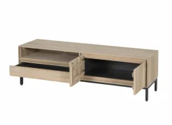 Tv-meubel Polar 145cm - eik massief & fineer & decor - naturel