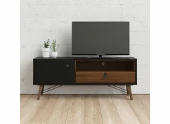 Tv-meubel Ry 151cm - decor - mat zwart & okkernoot