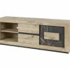 Tv-meubel Sacha 170cm - melamine - canyon oak & marble