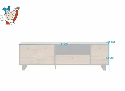 Tv-meubel Sewill 181cm - decor - eik & zwart