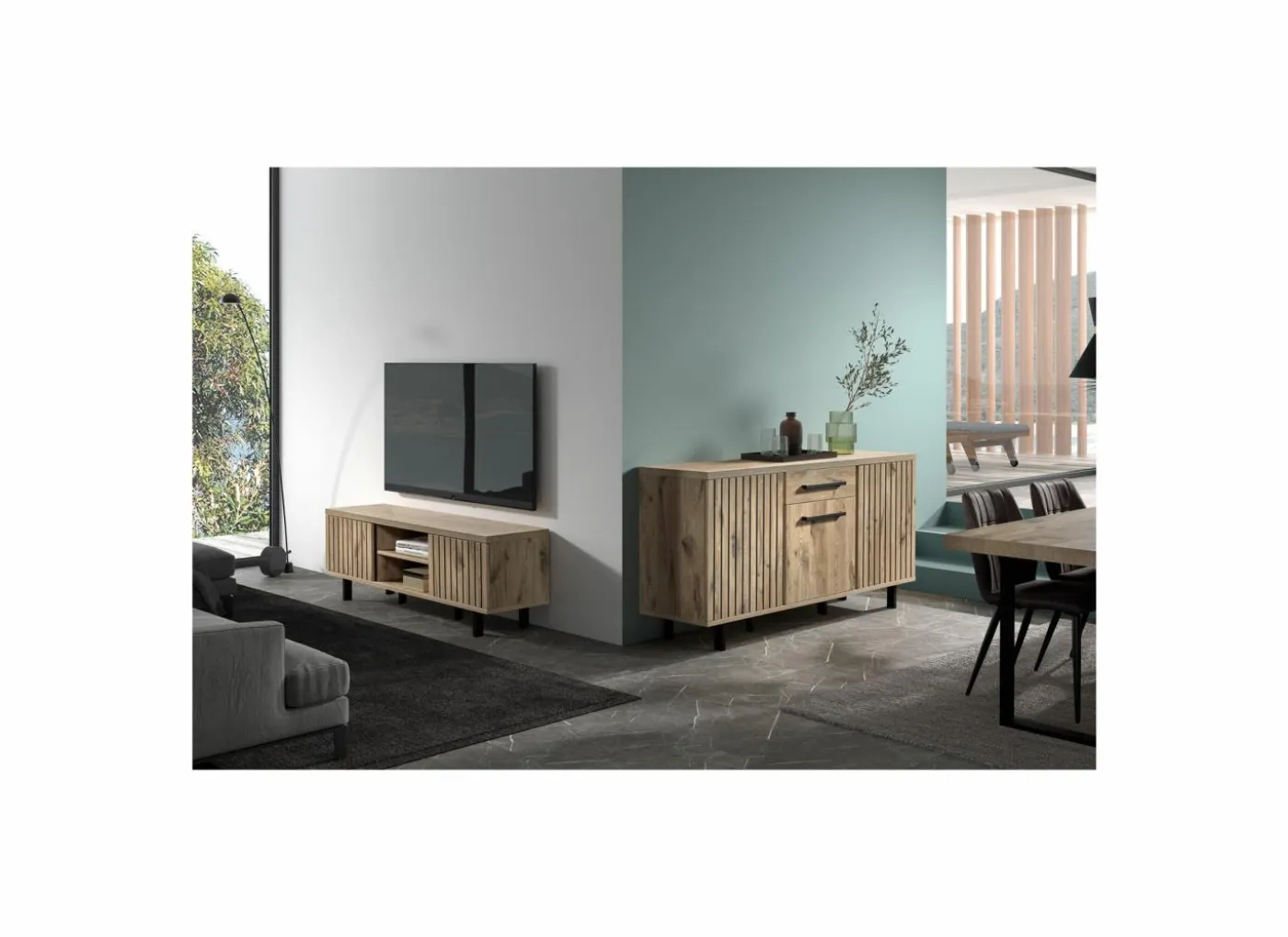 Tv-meubel Tim 160cm - decor - canyon oak
