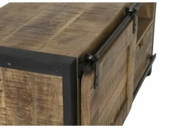 Tv-meubel Woodstock 120x45cm - mango massief & metaal - naturel & zwart