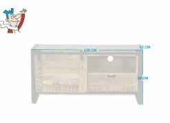 Tv-meubel Woodstock 120x45cm - mango massief & metaal - naturel & zwart