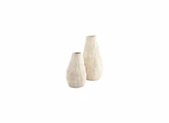 Vaas Cave 17x33,5cm - aardewerk - beige