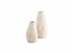 Vaas Cave 14,5x22cm - aardewerk - beige