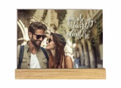 Vernazza staande fotohouder 10x15cm - hout & plastiek - naturel