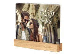 Vernazza staande fotohouder 10x15cm - hout & plastiek - naturel