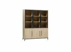 Vitrinekast Bridge 166cm - lamulux - fresh oak & old piano