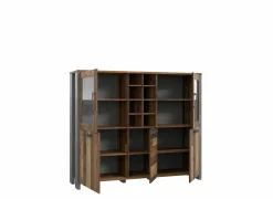 Vitrinekast Clif 151cm - decor - old wood & beton