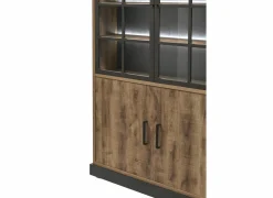 Vitrinekast 120cm - decor - bruin & zwart