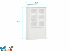 Vitrinekast Eline 126cm - decor - white oak & autumn oak