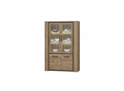 Vitrinekast Elio 133cm - melamine - French oak