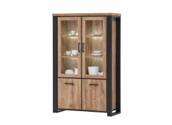 Vitrinekast Estrella 126cm - decor - industrial oak