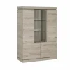 Vitrinekast Etna 125cm - decor - millenium eik & lichtgrijs