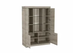 Vitrinekast Etna 125cm - decor - millenium eik & lichtgrijs