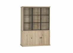 Vitrinekast Grimaldi 175,2cm - eik massief - naturel