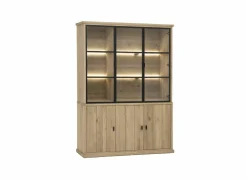 Vitrinekast Grimaldi 175,2cm - eik massief - naturel