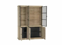 Vitrinekast Grimaldi 175,2cm - eik massief - naturel