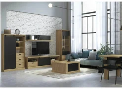 Vitrinekast Kaszimiro 63cm - decor - waterford eik  & zwart