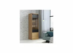 Vitrinekast Kaszimiro 63cm - decor - waterford eik  & zwart