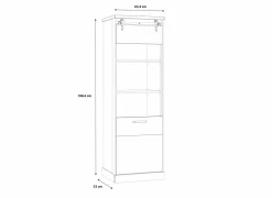 Vitrinekast Kaszimiro 63cm - decor - waterford eik  & zwart