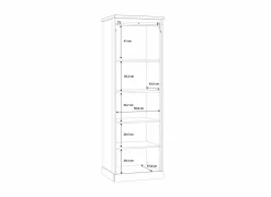 Vitrinekast Kaszimiro 63cm - decor - waterford eik  & zwart