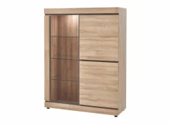 Vitrinekast Marnix 130cm - decor - bruin