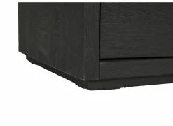 Vitrinekast Mauri 116,5cm - eik massief - zwart met verlichting