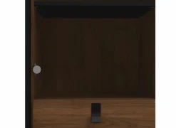 Vitrinekast Ry 102cm - decor - mat zwart & okkernoot