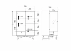 Vitrinekast Ry 102cm - decor - mat zwart & okkernoot