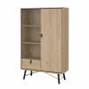 Vitrinekast Ry 102cm - decor - bruin & zwart