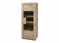 Vitrinekast Sacha 70cm - melamine - canyon oak & marble