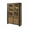 Vitrinekast Samuel 130cm - decor - denver eik & zwart