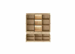 Vitrinekast Valencia 182cm - melamine - lichte eik