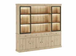 Vitrinekast Valencia 240cm - melamine - lichte eik