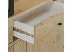 Vitrinekast Valencia 240cm - melamine - lichte eik