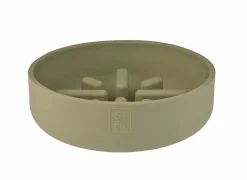 Voerbak Sili Trage voederbak 700ml - silicoon - kaki