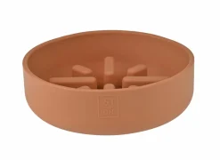 Voerbak Sili Trage voederbak 1400ml - silicoon - terracotta