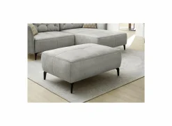 Voetenbank Saulo 114x81cm stof fluweel grijs