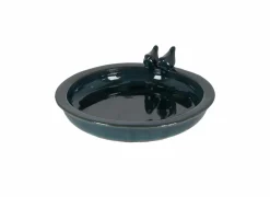 Vogelbad L 37x9,7cm - keramiek - trendy petrol