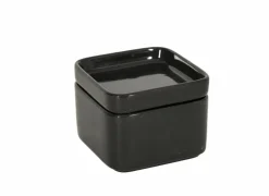 Voorraadpot Square Cup 10x10x5,5cm - keramiek - zwart glanzend