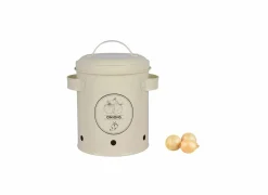 Voorraadpot voor ajuin metaal beige